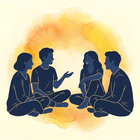 People talking after meditation